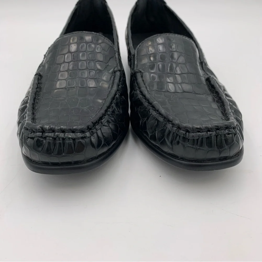 SAS Tripad Comfort Loafers Flats Black Croc Embossed Slip On Shoes Womens‎ Sz 8